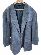Vintage Pendleton Mens Tweed Wool Blazer Jacket with Suede Accents