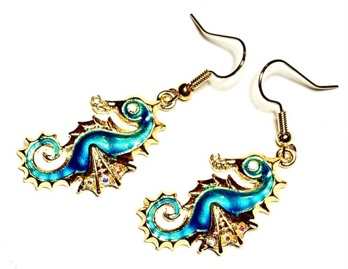 Seahorse blue enamel aurora - seahorse,