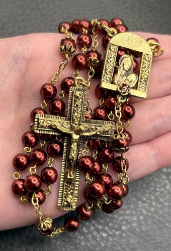 Vintage ornate rosary - vintage,