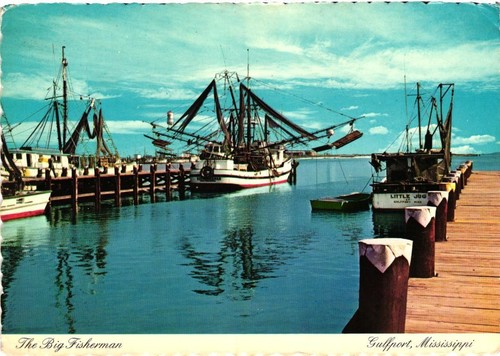 Vtg postcard the big - vtg, fisherman