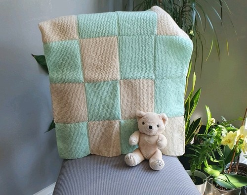 Hand knitted baby blanket - knitted,