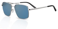 Serengeti Sunglasses Men's Aitkin SS554003 Shiny Silver/Saturn Polarised Blue