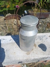 Vintage Small Aluminium Milk Churn With Iron Handle 16 " Inc Handle