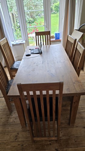 Solid pine wood dining table - solid,