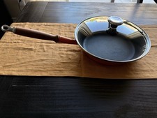 Le Crueset Wooden Handled Flame Skillet #28 with Le Creuset Glass Lid