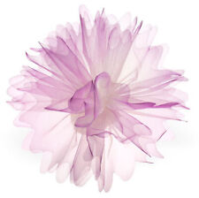 50 ROYAL PURPLE & IVORY ZIG ZAG EDGE Organza Tulle Circles bomboniere Favour Net