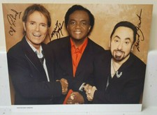 Cliff Richard David Gest and Lamont Dozier signed photo 10 x8 autograph 