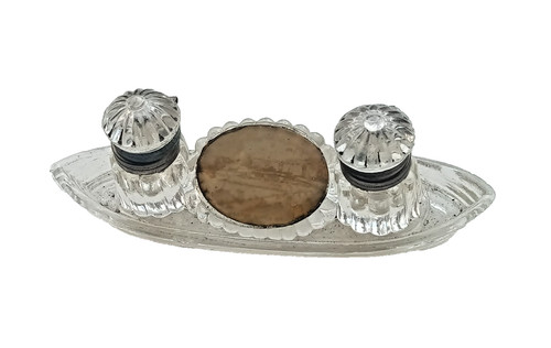 Vintage 1920s glass inkwells - vintage,