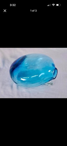 Vintage blenko blue art - art, glass