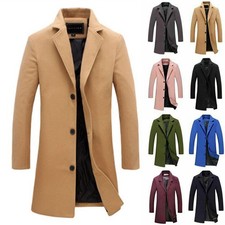 Mens Winter Warm Formal Trench