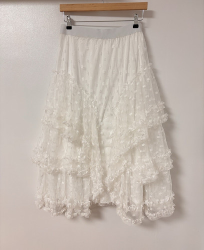 White tulle layered - white, lace