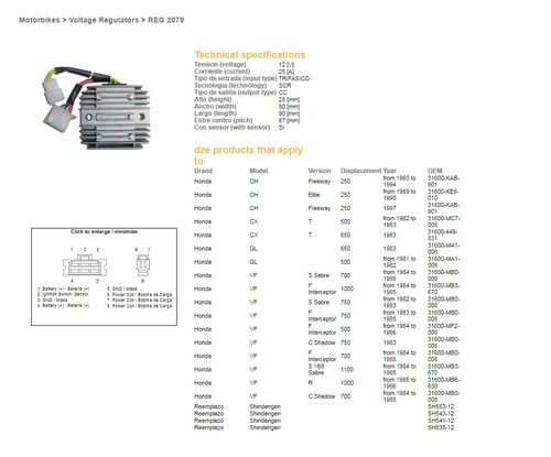 Voltage regulator dze - voltage, honda