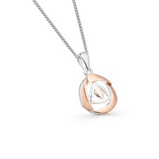 Mackintosh Rose Pendant Solid Sterling Silver 925 Rose Gold Detail