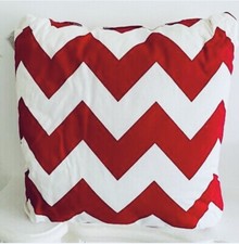 Chic Red & White Chevron Zig Zag Double-sided Decorative Cushion 45x45cm