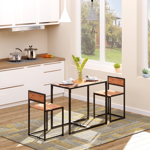 Industrial 3pc dining table - 3pc, 2