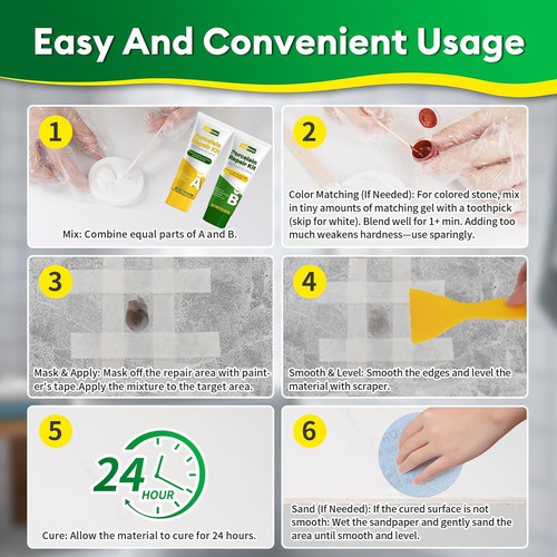 Ceramic tile repair - repair, white