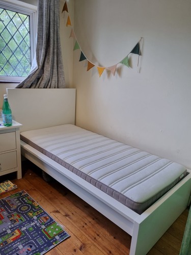 Ikea white malm single bed - ikea,