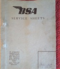BSA Motorbike Service sheets