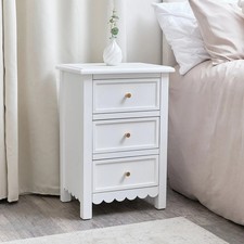 3 Drawer Scalloped Bedside
