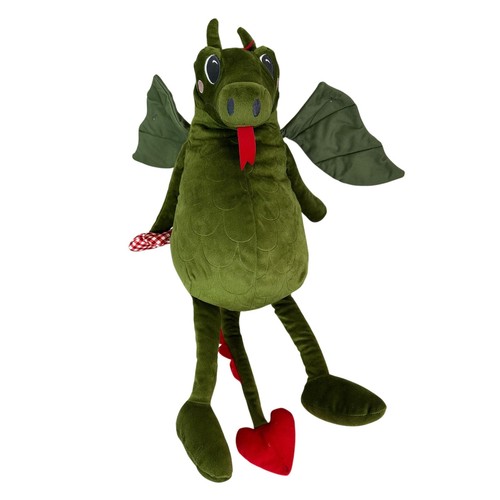 Green dragon plush stuffed - green,