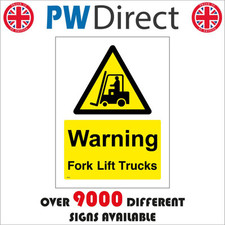 WS236 WARNING FORK LIFT TRUCKS SIGN LOADING BAY DOCK AREA YARD FACTORY WAREHOUSE