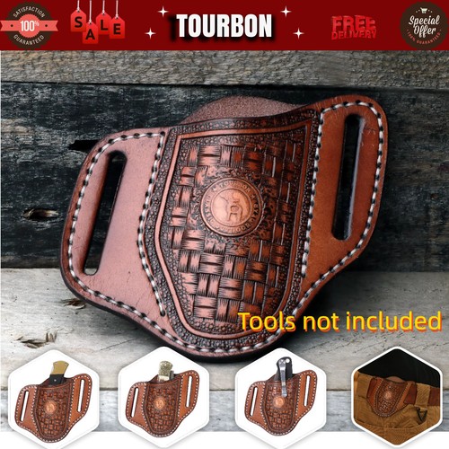 Tourbon leather folding knife - tourbon,