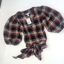 H&M red/black Check Puff