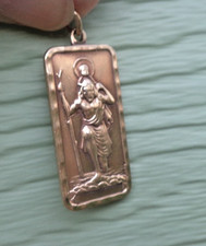 Gold christopher pendant - gold,