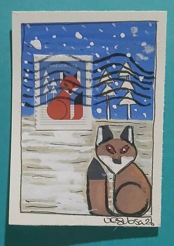 Postal whimsy ooak winter - postal,