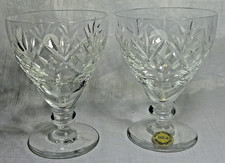 2 x Royal Doulton Lead Crystal Webb Corbett Wine Drinks Glasses Goblets Georgian
