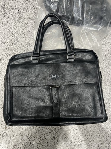 Jeep leather laptop bag - leather,
