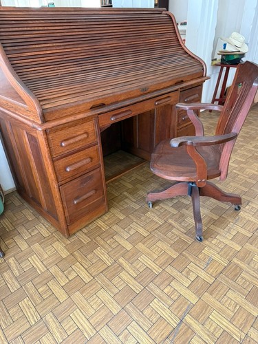 Antique curve oak roll top - s,