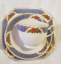 Heathcote, Collectable China China Trio,  Flower & blue Border design