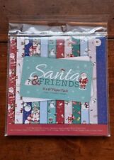 Docrafts Papermania Christmas Paper Pad - Santa And Friends 6x6” - 24pk - 160gsm