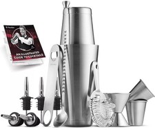 FineDine Premium Quality Cocktail Shaker Set 14PC Cocktail Making Bartender Kit