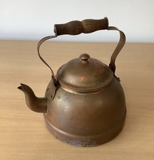 Vintage ARGY Copper Brass Tea Pot Kettle Wood Handle Portugal Pub Boat Ornament