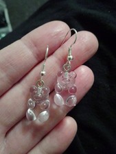 Clear See Through Gummy Bear Earrings Cute Christmas Stocking Filler Novelty 