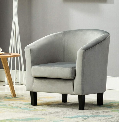 Velvet fabric tub chair - tub,