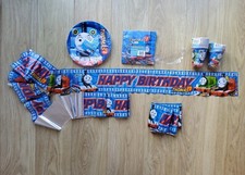 Thomas The Tank Birthday party bundle Banners X2 Table Cover Cups Napkins Plates