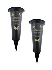 Set of 2 Mum & Dad Grave Vase