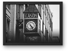 Artistic A4 Framed Print of Eason's Clock in Dublin, Ireland