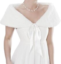Off White Faux Fur Wedding Shrug/Bolero/Evening Wrap/Shawl/Bridal Stole