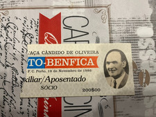 FC PORTO vs BENFICA TAÇA CÂNDIDO DE OLIVEIRA 1986 TICKET PORTUGUESE SUPER CUP