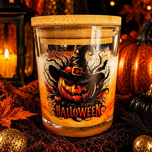 Halloween glass jar scented - halloween,