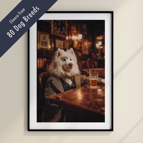 Funny dog drinking beer - drinking, at