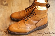 Loake 1880 Burford 2 Tan Leather Derby Brogue Boots Shoes UK 9 F US 10 EU 43