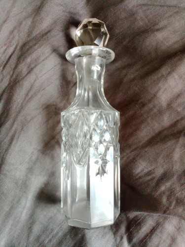 Vintage cut glass - glass, bottle