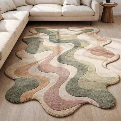 70s retro wavy hand - 70s, rug