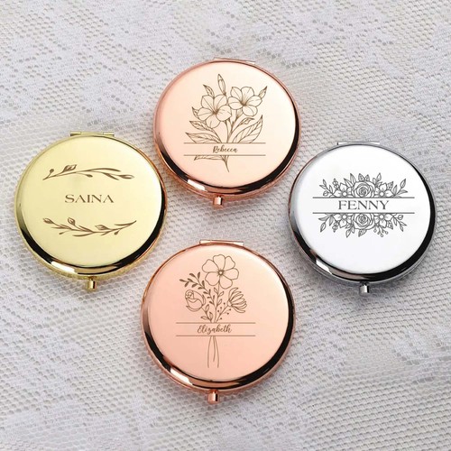 Personalised floral compact - floral,