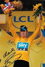bradley wiggins celebrates winning the tour de france 2012 signed 12x8 photo
